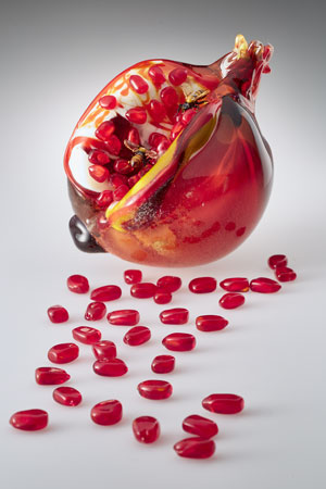 Pomegranate glass sculpture