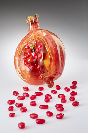 Pomegranate glass sculpture