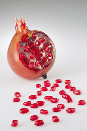 Pomegranate glass sculpture