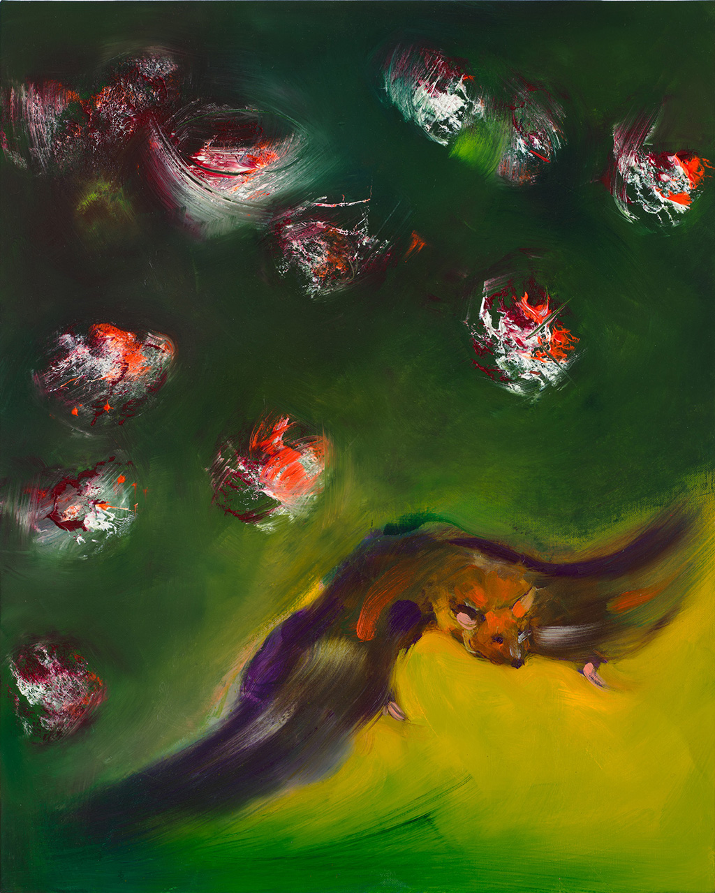Bat and Fireflies